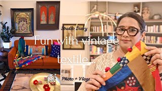 FUN with Vintage textiles How I use real jewellery to finish a throw Studio Diaries [upl. by Ethelda]