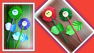 How to make paper flowers for kids paper se flowers banane ka tarika baby ke liyecraft video [upl. by Perr]