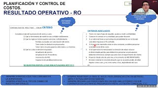 CLASE 03 PARTE 1 RESULTADO OPERATIVO DE OBRA RO – GESTIÓN DE COSTOS Y PRESUPUESTOS [upl. by Mackie294]