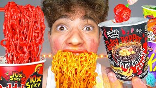 Extreme Spiciest Ramens  ASMR 🥵 [upl. by Zobkiw737]