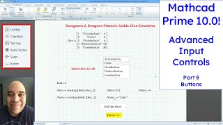 Mathcad Prime 10  Advanced Input Controls  Buttons [upl. by Rosemare]