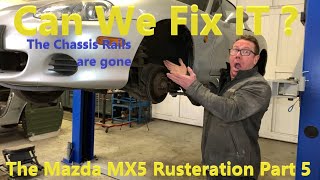 Can we Fix the Rustiest Mazda MX5 Ever Part 5 Front Chassis rails [upl. by Brest]