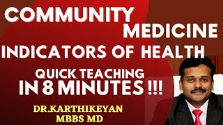 Indicators of Health community medicine chapter 2 in Just 8 minutes PSM Made Simple [upl. by Clava317]