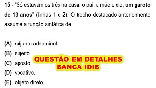 Concurso Ammpla Petrolina PE banca IDIB função sintática [upl. by Atilem31]