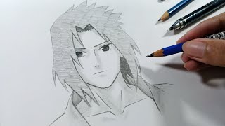 lukis Sasuke Uchiha guna pensil je [upl. by Dressler]