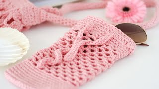 Crochet Pouch  Super EASY amp FAST Beginner Friendly Drawstring Bag [upl. by Amitarp237]