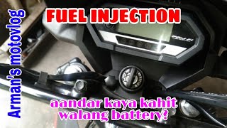 AANDAR KAYA ANG FUEL INJECTION NA MOTOR KAHIT WALANG BATTERYXRM 125 fi [upl. by Cerell]