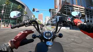 Riding A Motorcycle Through Downtown Los Angeles  Yamaha Bolt R Spec [upl. by Shutz]