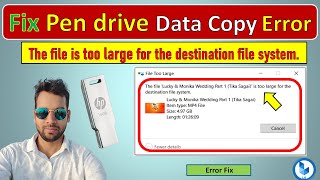 Error destination file system is too large fix  Large file not copy in pen drive error fix Hindi [upl. by Collins]