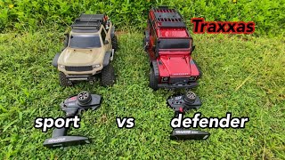 Traxxas sport vs defender  ആരാണ് പുലി 🔥  rc car  copter boy [upl. by Ahsenhoj]