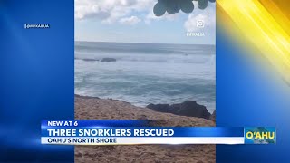 Three snorkelers rescued on Oahu’s North Shore [upl. by Cleo392]