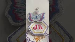 Gotowe breloczki do kluczy key fob embroidery design haftowanie smallbusiness [upl. by Wareing]