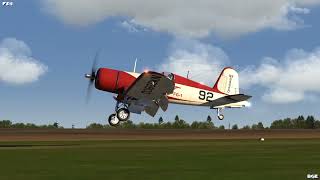 AEROFLY FS 4 F4U Corsair  Leon Spain Airport LandingtoParked [upl. by Atinaj]