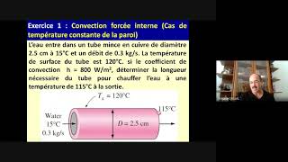 Exercice 1 Convection forcée interne Température constante de la paroi coefficient h donné [upl. by Aryek]