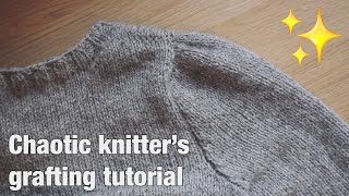 Skeindeer Knits Tutorial grafting live stitches to a selvedge [upl. by Jenn]