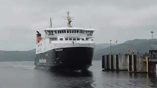 Calmac Finlaggan Islay Ferry arrives Kennacraig Kintyre Scotland UK [upl. by Nabe]