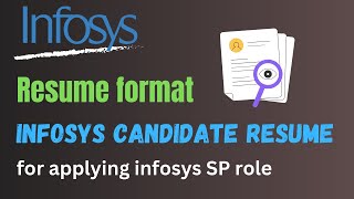 Infosys Resume format for applying SP role  Resume of Infosys employee [upl. by Leda]