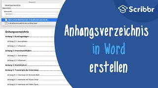 Anhangsverzeichnis in Word erstellen – in nur 2 Schritten  Scribbr 🎓 [upl. by Lancelot478]