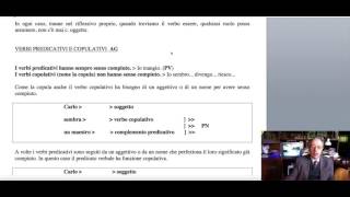 COPULA  VERBI COPULATIVI E PREDICATIVI  PARTE NOMINALE  PREDICATIVO [upl. by Krever]