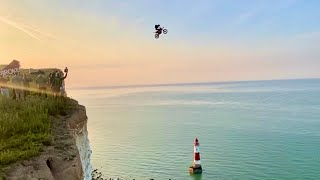 INSANE Motorbike BASE Jump  Beachy Head  UK  FMX [upl. by Winfrid381]