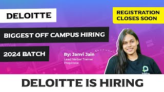 Deloitte Hiring 2024 Batch Announced  Mass Off Campus Hiring [upl. by Alejo]