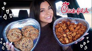 ChickFilA Valentines Menu Mukbang amp Trying EVERY Sauce [upl. by Fernando]