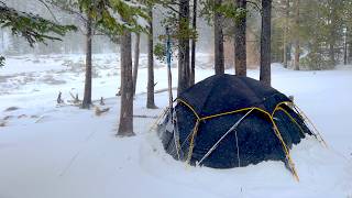 Hot Tent Camping In A Blizzard  ASMR [upl. by Marina241]