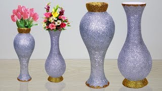 Big size flower vase make at home  Paper roll Flower vase for home decoration [upl. by Shep]