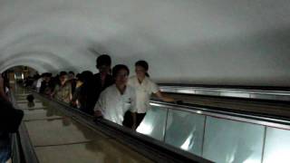 Pyongyang Metro Puhung Station Escalator [upl. by Joane]