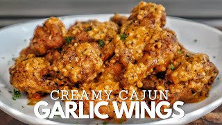 Creamy Cajun Garlic Wings  Chicken Wings Recipe [upl. by Tnek726]