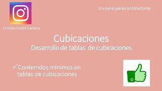 Cubicación Desarrollo y creación de Tablas de cubicaciones [upl. by Chapman]