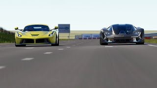 Lamborghini Terzo Millennio vs Ferrari LaFerrari at Palanga Circuit [upl. by Ayikin]