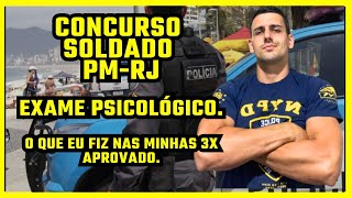 CONCURSO PMRJ EXAME PSICOLÓGICO COMO FUI APROVADO 3X NESSA ETAPA EM OUTROS CONCURSOS [upl. by Tegirb152]