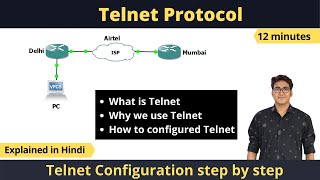 Telnet Protocol in Hindi  Telnet Configuration step by step  How to take remote access of devices [upl. by Ayanad]