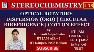 Stereochemistry L 28  Optical Rotatory Dispersion ORD  Circular Birefringence  Cotton Effect [upl. by Sinaj729]