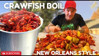 How to Boil Crawfish  New Orleans Style  Spicy Potatoes Sausage Corn amp Mushrooms [upl. by Yelssew972]