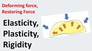 Deforming Force Restoring Force  ElasticityPlasticity Rigidity [upl. by Trstram]