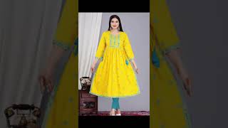 Embroidery Aline georgette kurtas for women and girls stylish latest design for mesho collections [upl. by Rma596]