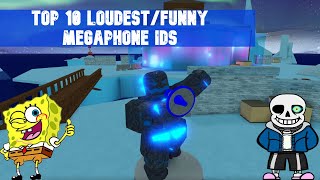 Top 10 Loudest Roblox Arsenal Megaphone IDsCodesFunnyTriggering [upl. by Akcirre]