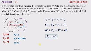 Analysis of epicyclic gear trains Numerical tabular method [upl. by Ailsa]