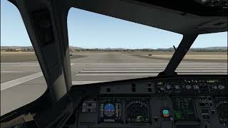 X Plane Toliss A320 Neo cockpit takeoff out of KLAS 26R [upl. by Richart]