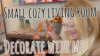 Small Cozy living Room Fall 2024 Decorate with Me [upl. by Ainosal420]