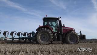 ON LAND PLOUGHING  MASSEY FERGUSON 6718 S DynaVt amp ECOEMMEGIEMME 7furrow [upl. by Fauch775]