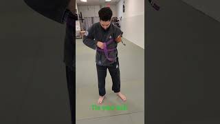 Combat injured veteran shows how to tie your BJJ belt [upl. by Nylavad]