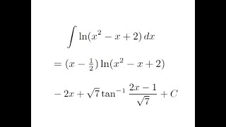 Integration by Parts lnx2x2 Using arctan and Substitution [upl. by Anasor]