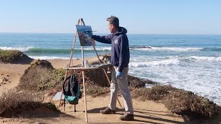 CONVINCING SHADOWS plein air OIL PAINTING pescadero [upl. by Adnaugal]