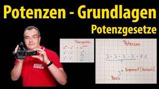 Potenzen  Grundlagen Basis Exponent Potenzgesetze  einfach erklärt  Lehrerschmidt [upl. by Anrapa]