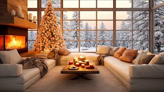 🎄🎅 Merry Christmas 2025 Enjoy Heavy Snowfall Ambience with Fireplace and Christmas Jazz Playlist [upl. by Zildjian]