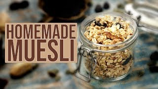 Homemade Muesli  Oats Muesli  Oats amp Nuts Breakfast Mix  How To Make Easy Muesli [upl. by Saba]