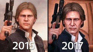 Han Solo Battlefront 1 2015 vs Battlefront II 2017 Graphics Comparison [upl. by Otxis]